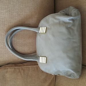 Claudia Ciuti  Leather Shoulder Bag Purse (not really Grey more Taupe)